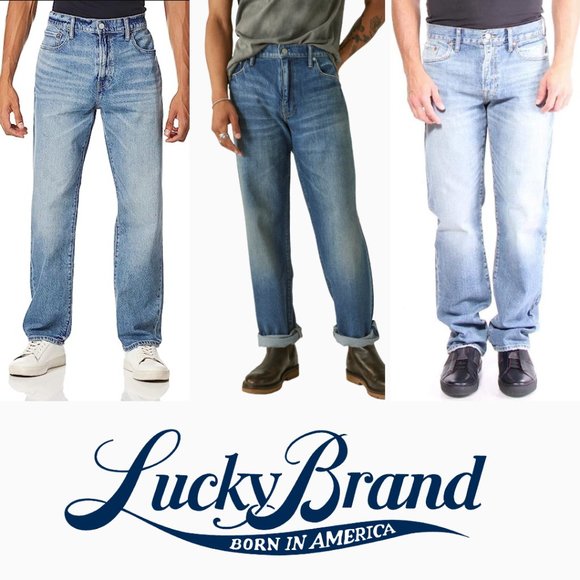3 PAIRS Lucky Men's Big & Tall Jeans Bundle Vintage Denim Lot SZ 42